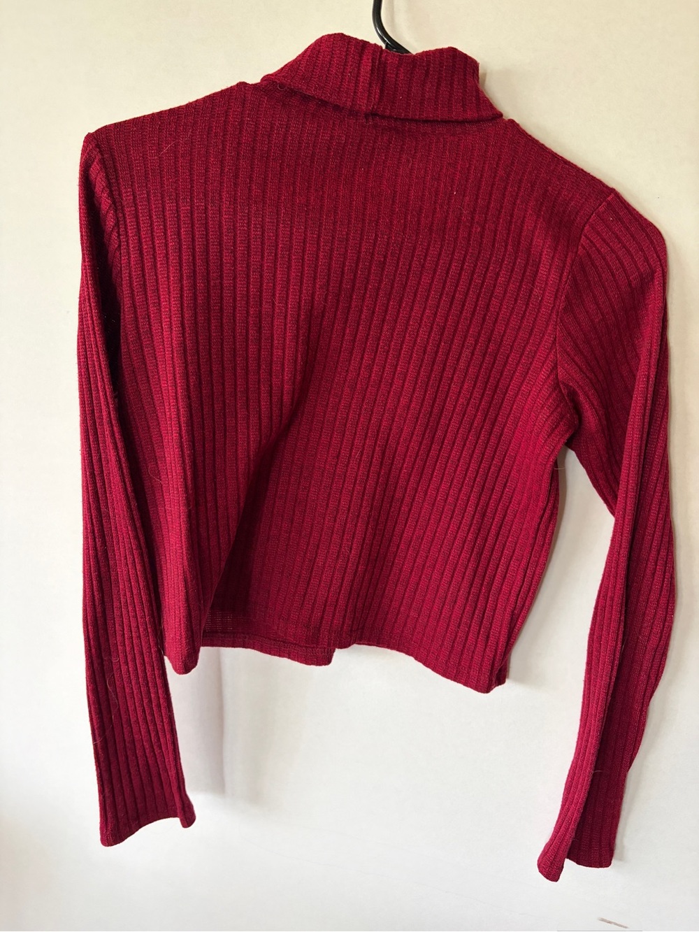 Olivia Rae Red Ribbed Mock Neck Sweater - Picture 2 of 3